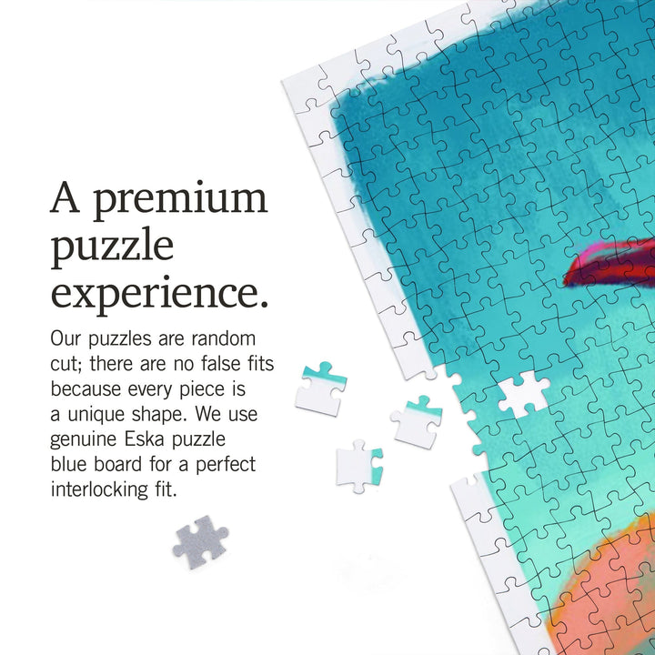 King Penguin, Vivid, Jigsaw Puzzle Puzzle Lantern Press 