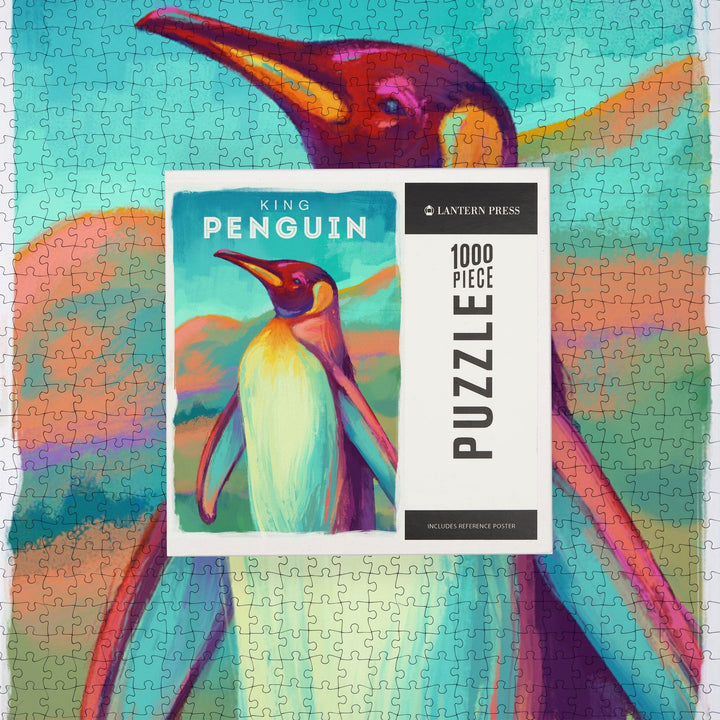 King Penguin, Vivid Series, Jigsaw Puzzle Puzzle Lantern Press 