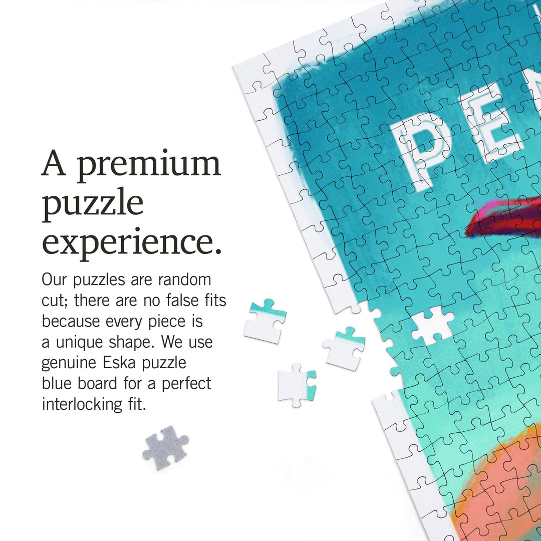 King Penguin, Vivid Series, Jigsaw Puzzle Puzzle Lantern Press 