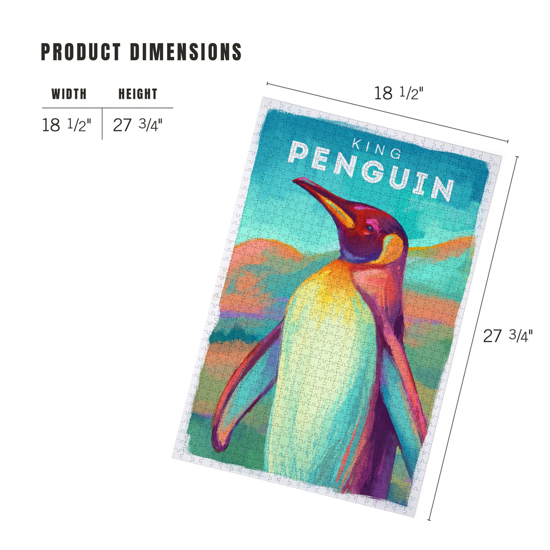 King Penguin, Vivid Series, Jigsaw Puzzle Puzzle Lantern Press 