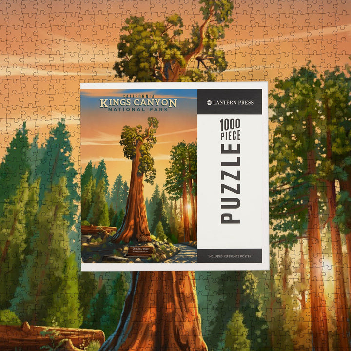 Kings Canyon National Park, California, General Grant, Oil Painting, Jigsaw Puzzle - Lantern Press