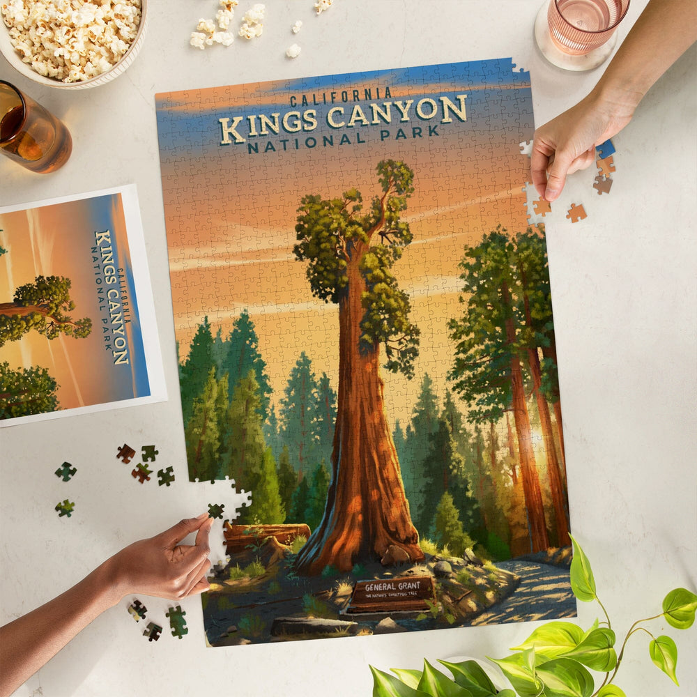 Kings Canyon National Park, California, General Grant, Oil Painting, Jigsaw Puzzle Puzzle Lantern Press 