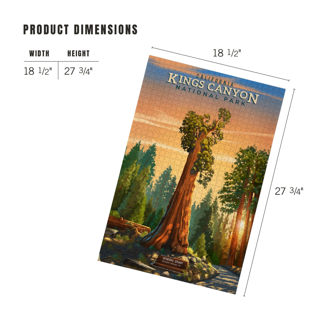 Kings Canyon National Park, California, General Grant, Oil Painting, Jigsaw Puzzle - Lantern Press