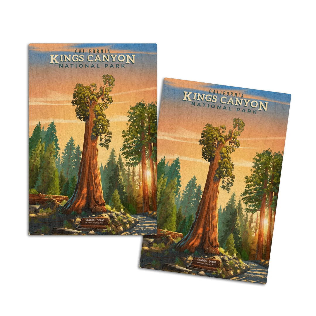 Kings Canyon National Park, California, General Grant, Oil Painting, Lantern Press Artwork, Wood Signs and Postcards - Lantern Press