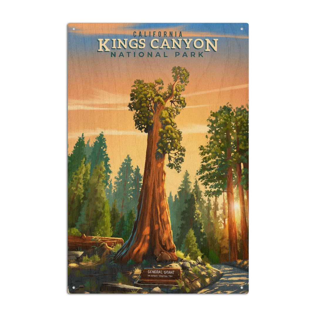 Kings Canyon National Park, California, General Grant, Oil Painting, Lantern Press Artwork, Wood Signs and Postcards - Lantern Press