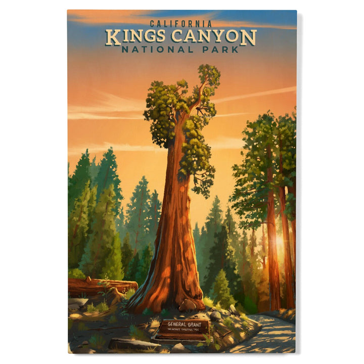 Kings Canyon National Park, California, General Grant, Oil Painting, Lantern Press Artwork, Wood Signs and Postcards - Lantern Press