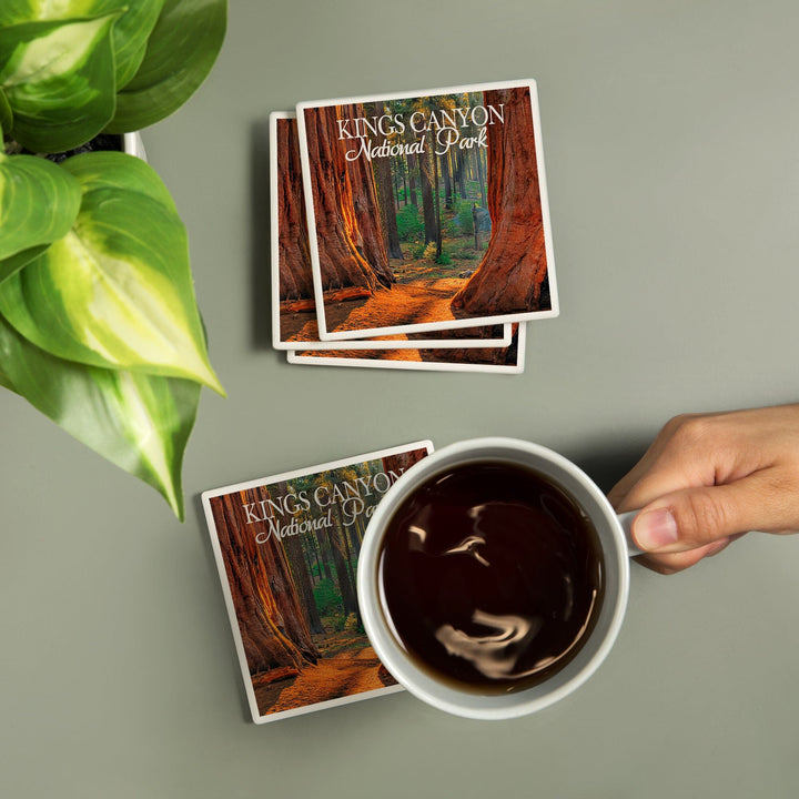 Kings Canyon National Park, California, Grants Grove, Lantern Press Photography, Coaster Set - Lantern Press