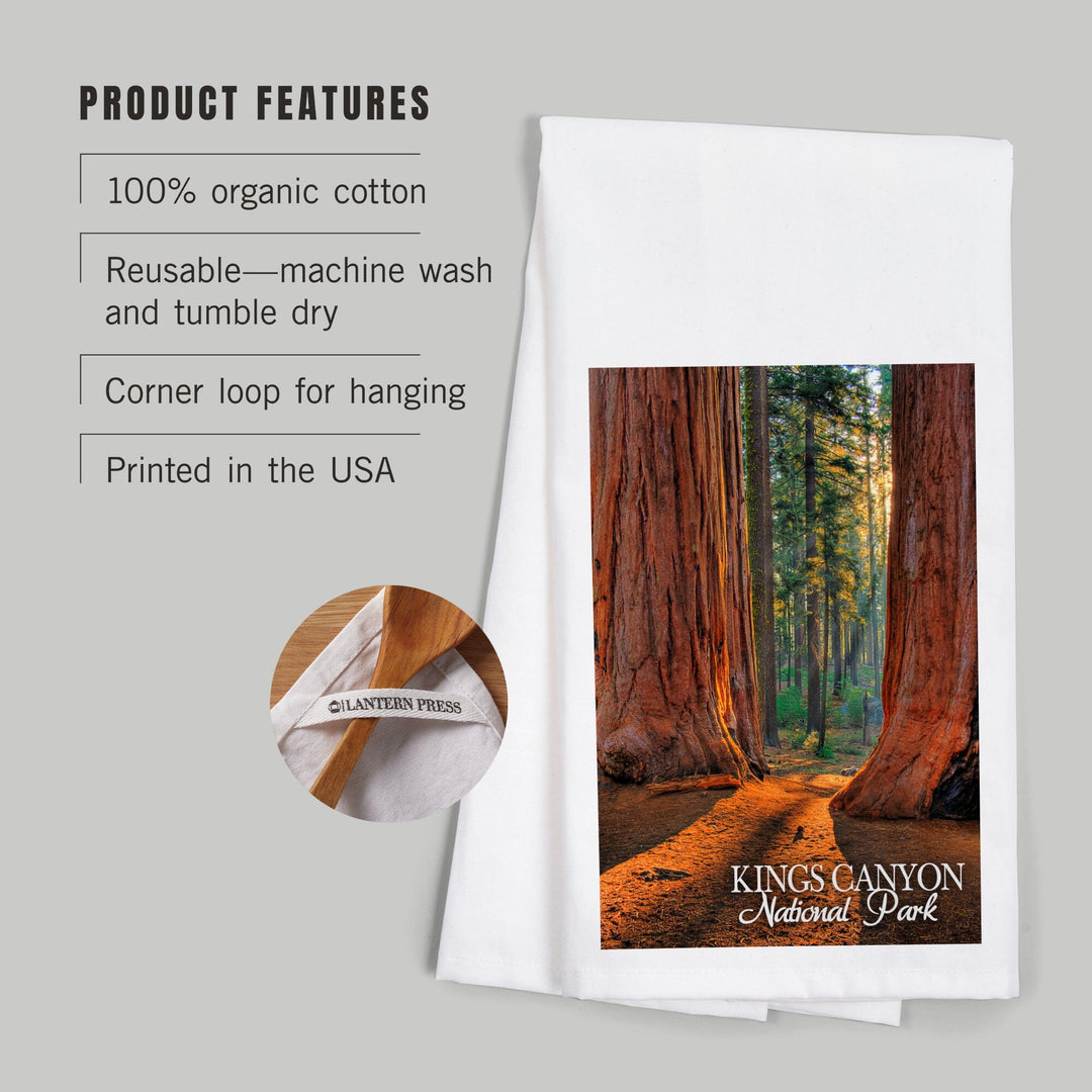 Kings Canyon National Park, California, Grants Grove, Organic Cotton Kitchen Tea Towels Kitchen Lantern Press 