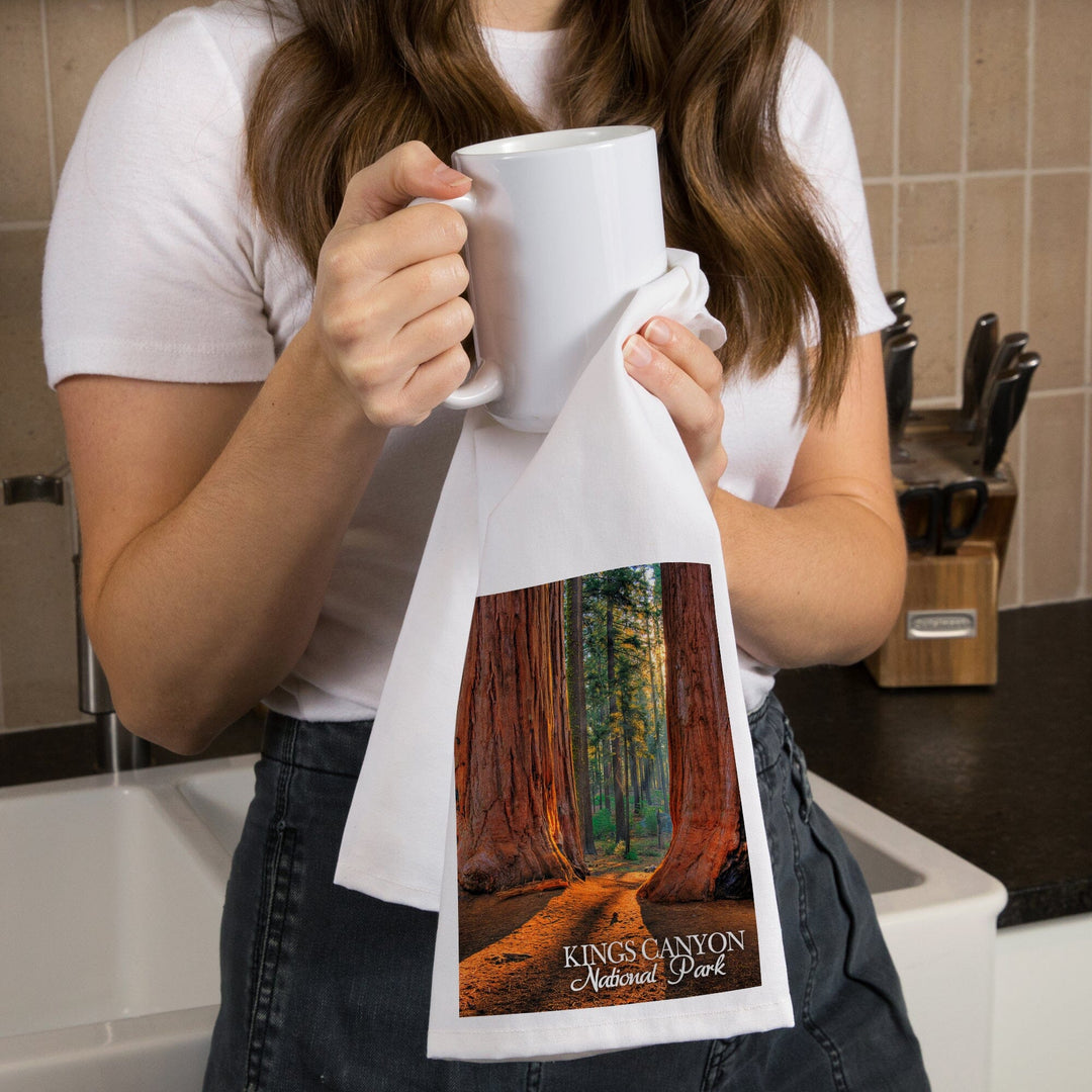 Kings Canyon National Park, California, Grants Grove, Organic Cotton Kitchen Tea Towels Kitchen Lantern Press 