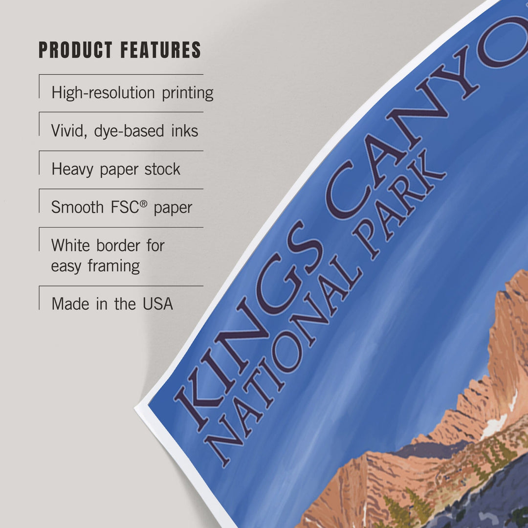 Kings Canyon National Park, California, Hiker and Lake, Art & Giclee Prints Art Lantern Press 