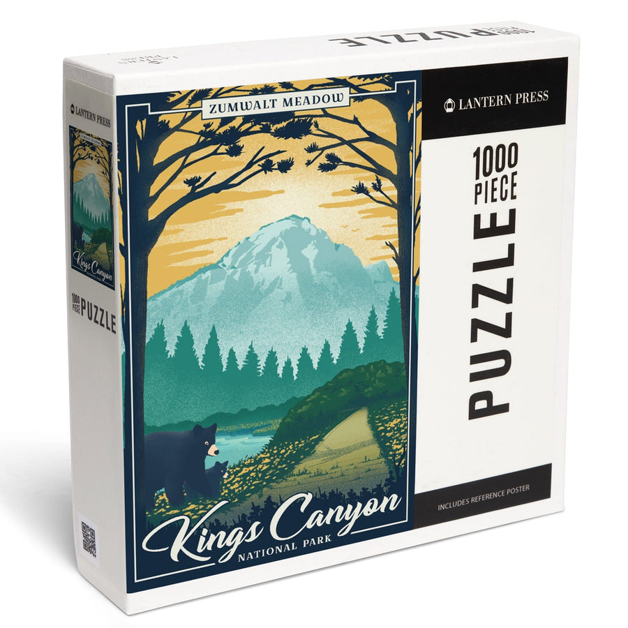 Kings Canyon National Park, California, Lithograph National Park Series, Zumwalt Meadow, Jigsaw Puzzle Puzzle Lantern Press 