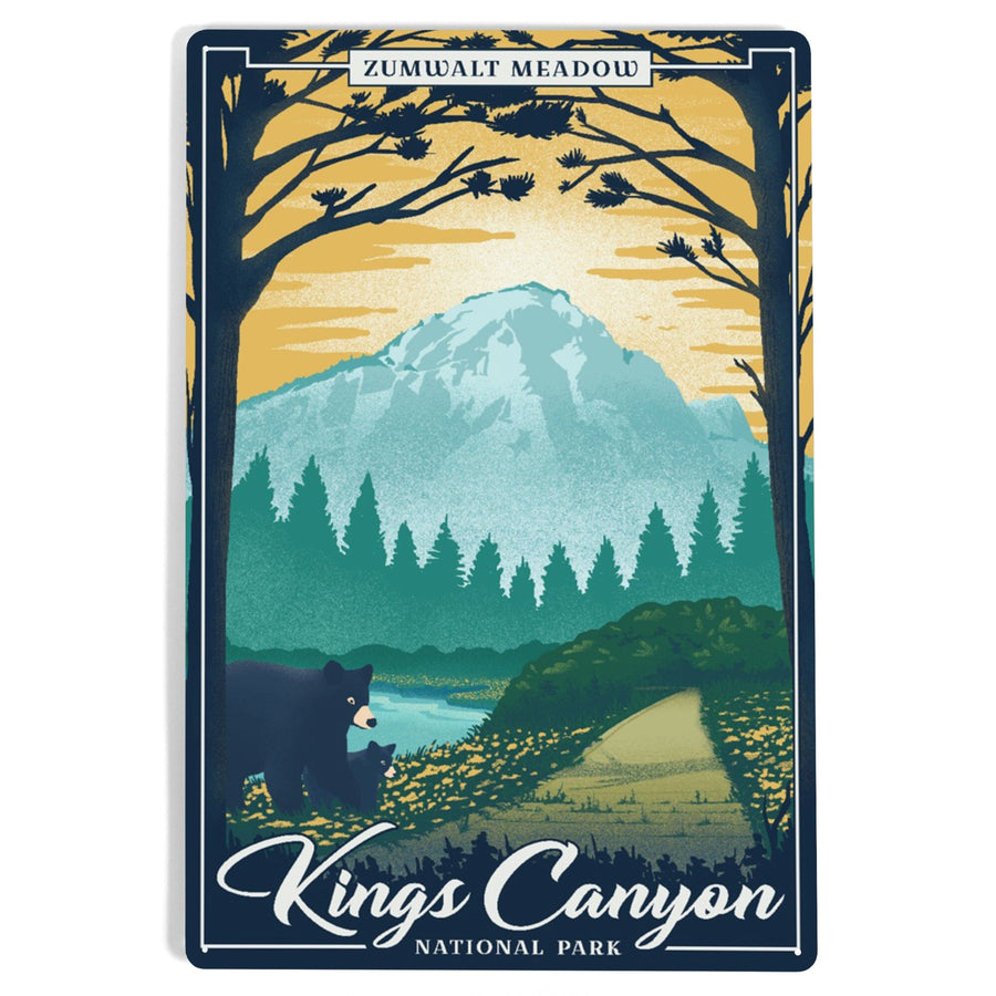 Kings Canyon National Park, California, Lithograph National Park Series, Zumwalt Meadow, Metal Signs Metal Lantern Press 