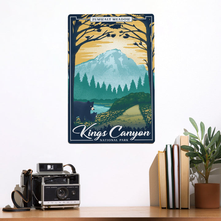 Kings Canyon National Park, California, Lithograph National Park Series, Zumwalt Meadow, Metal Signs Metal Lantern Press 