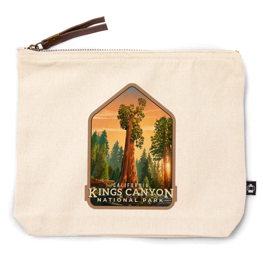Kings Canyon National Park, California, Oil Painting, General Grant,, Organic Cotton Zipper Pouch, Go Bag Go Bag Lantern Press 
