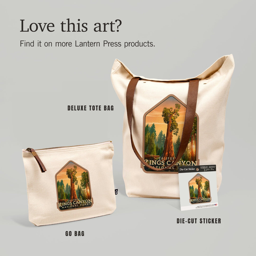Kings Canyon National Park, California, Oil Painting, General Grant,, Organic Cotton Zipper Pouch, Go Bag Go Bag Lantern Press 