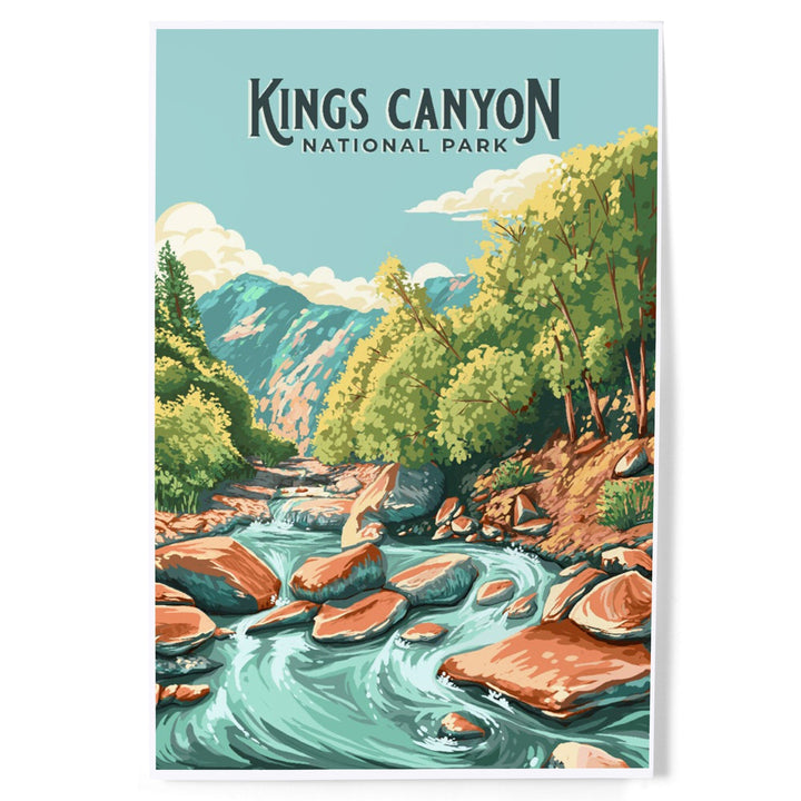 Kings Canyon National Park, California, Painterly National Park Series, Art & Giclee Prints - Lantern Press