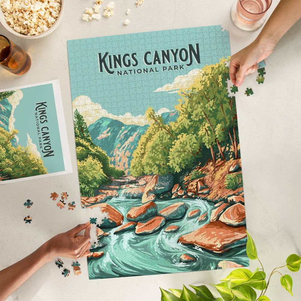 Kings Canyon National Park, California, Painterly National Park Series, Jigsaw Puzzle Puzzle Lantern Press 