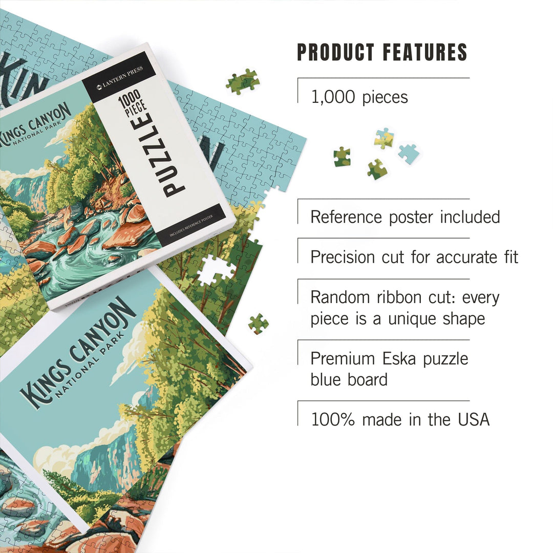 Kings Canyon National Park, California, Painterly National Park Series, Jigsaw Puzzle Puzzle Lantern Press 