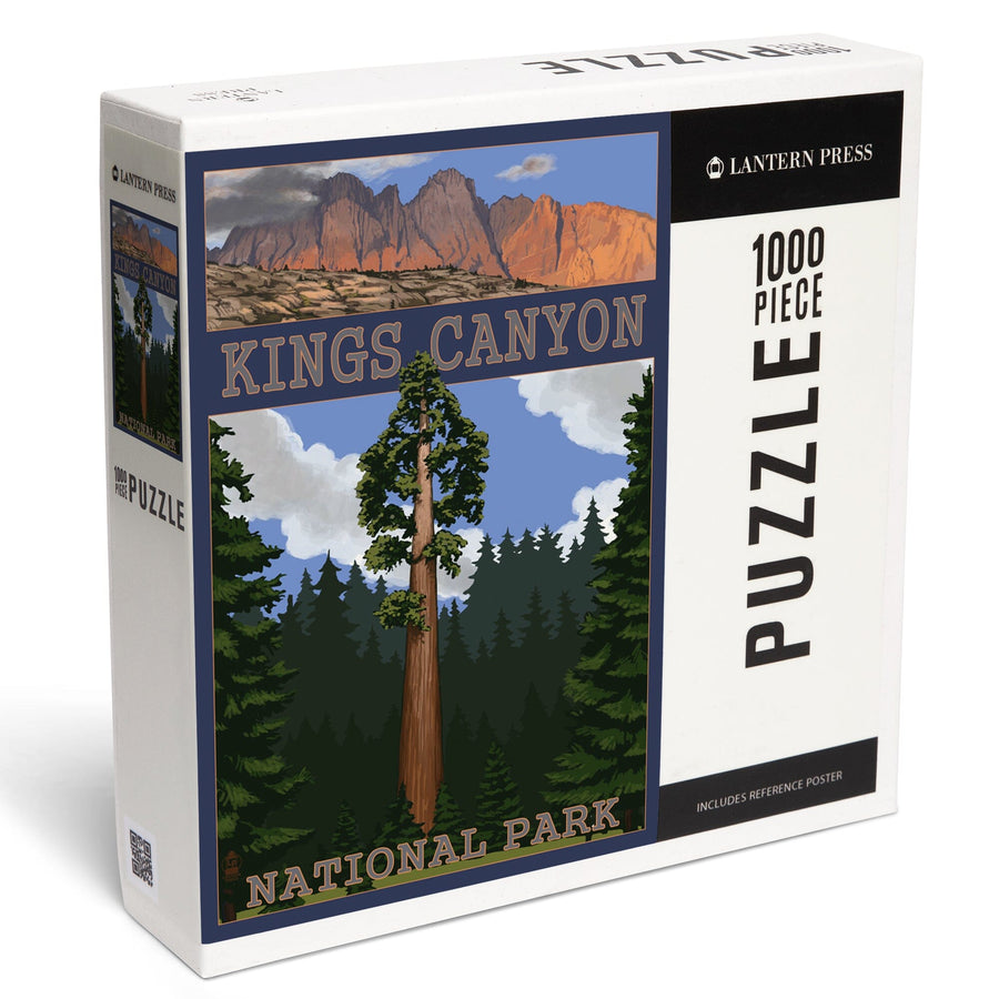 Kings Canyon National Park, California, Sequoia Tree and Mountain Range, Jigsaw Puzzle Puzzle Lantern Press 