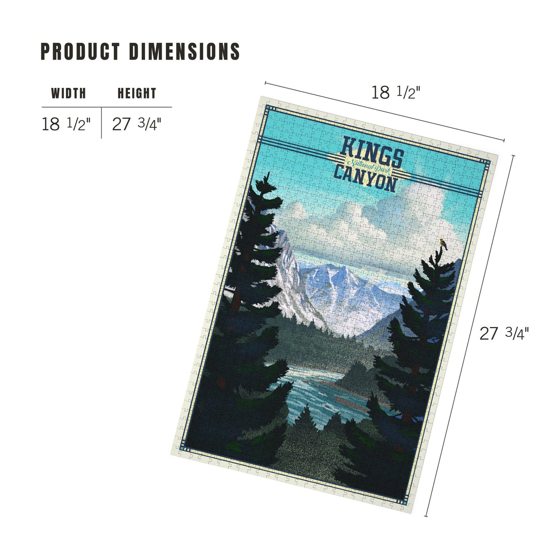 Kings Canyon National Park, Lithograph, Jigsaw Puzzle Puzzle Lantern Press 
