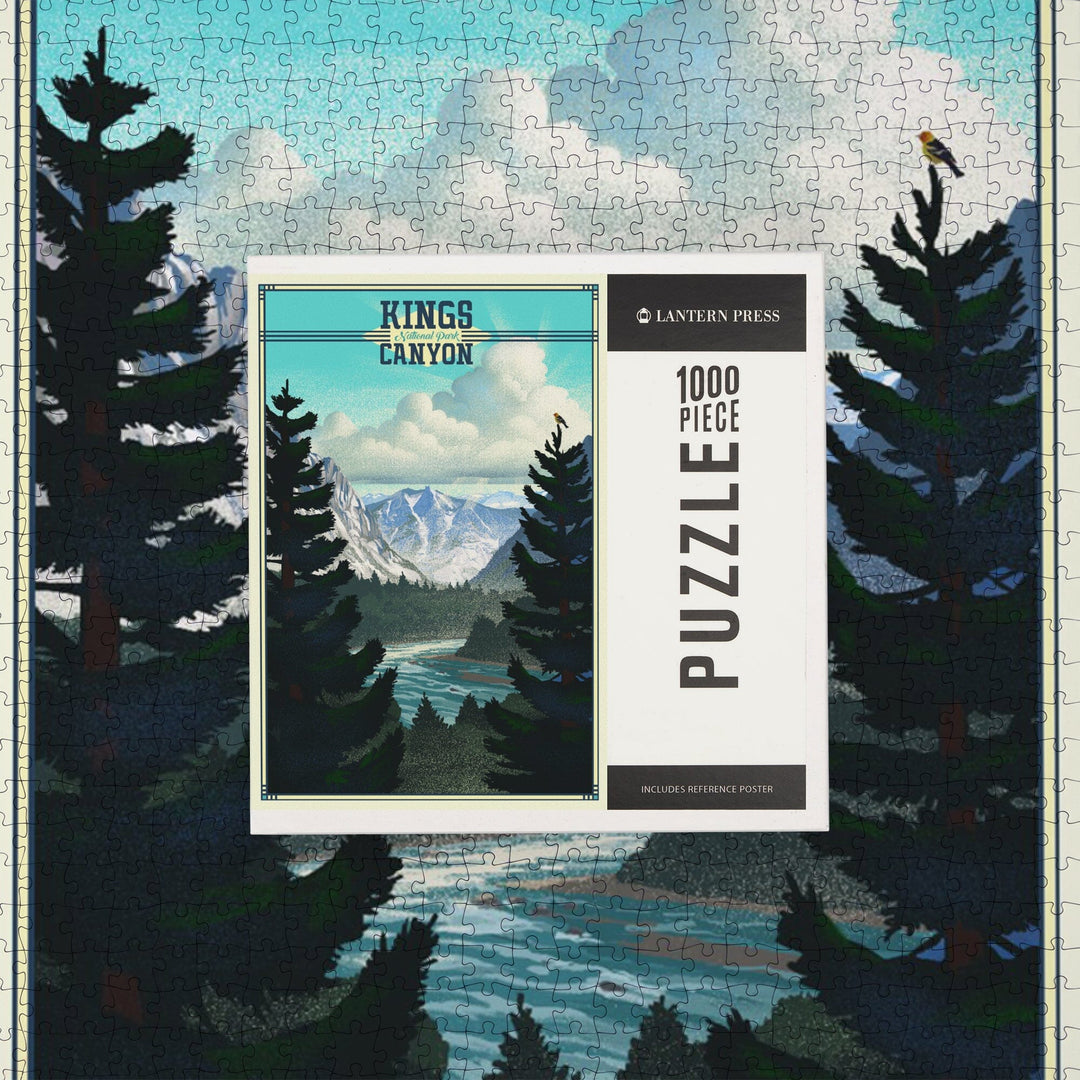Kings Canyon National Park, Lithograph, Jigsaw Puzzle Puzzle Lantern Press 