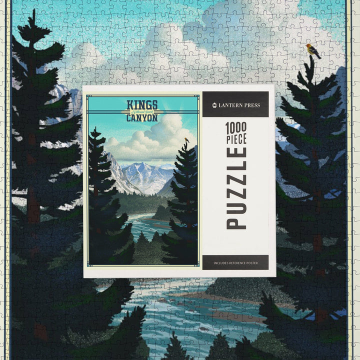 Kings Canyon National Park, Lithograph, Jigsaw Puzzle Puzzle Lantern Press 