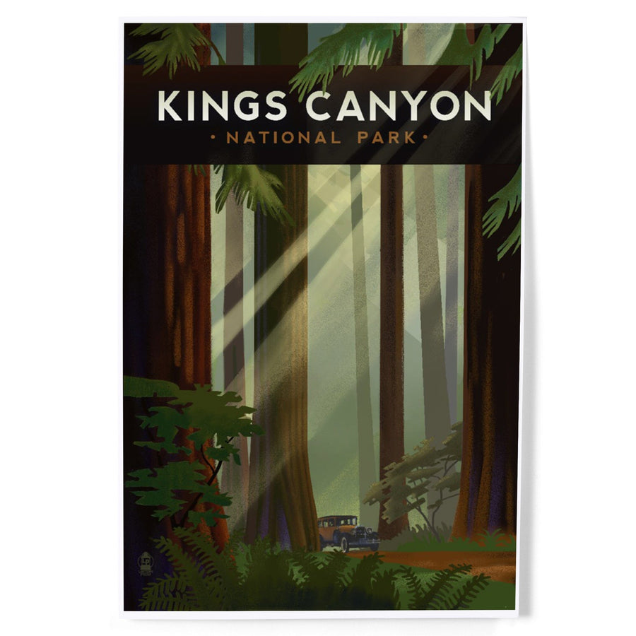 Kings Canyon National Park, Redwood Forest, Geometric Lithograph, Art & Giclee Prints Art Lantern Press 