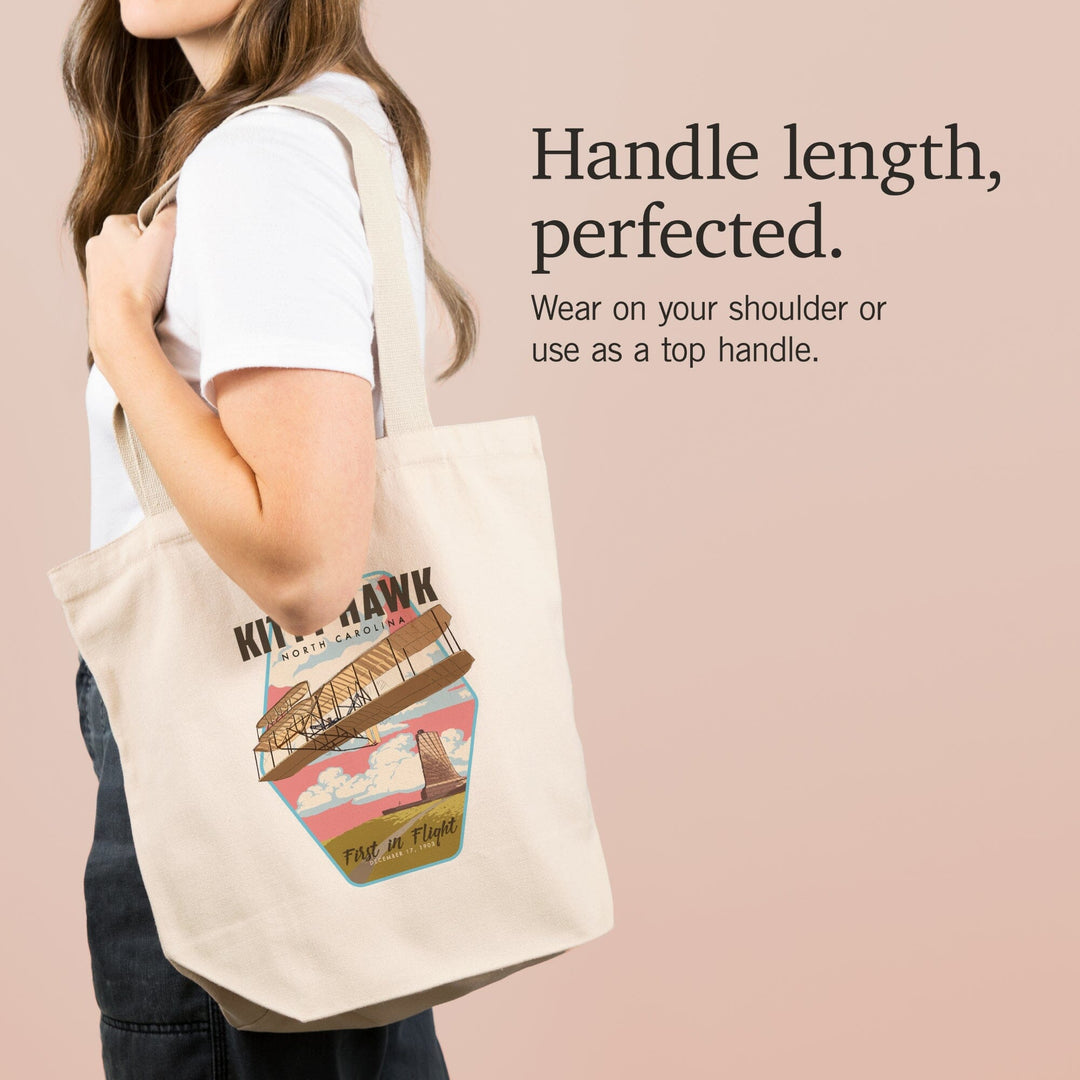 Kitty Hawk, North Carolina, First in Flight,, Tote Bag Totes Lantern Press 