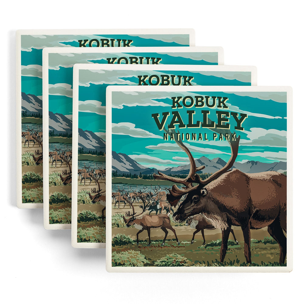 Kobuk Valley National Park, Alaska, Painterly National Park Series, Coasters Coasters Lantern Press 