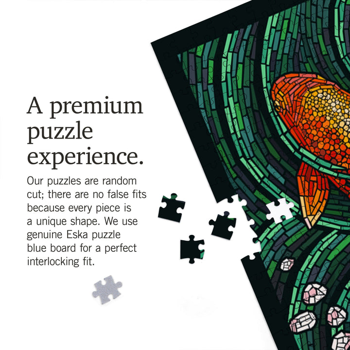 Koi, Paper Mosaic, Jigsaw Puzzle Puzzle Lantern Press 
