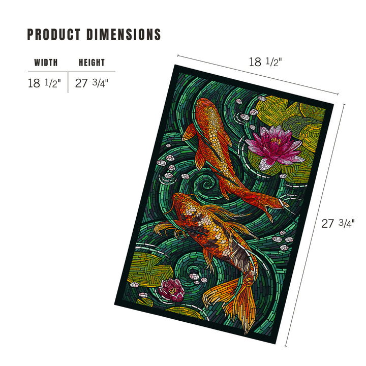 Koi, Paper Mosaic, Jigsaw Puzzle Puzzle Lantern Press 