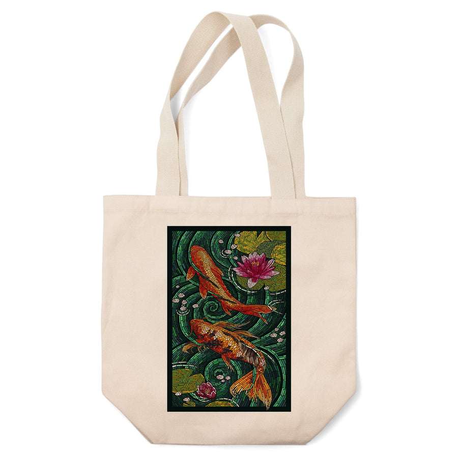 Koi, Paper Mosaic, Tote Bag Totes Lantern Press 