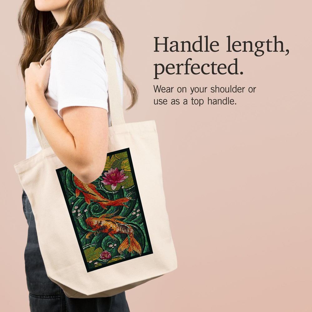 Koi, Paper Mosaic, Tote Bag Totes Lantern Press 