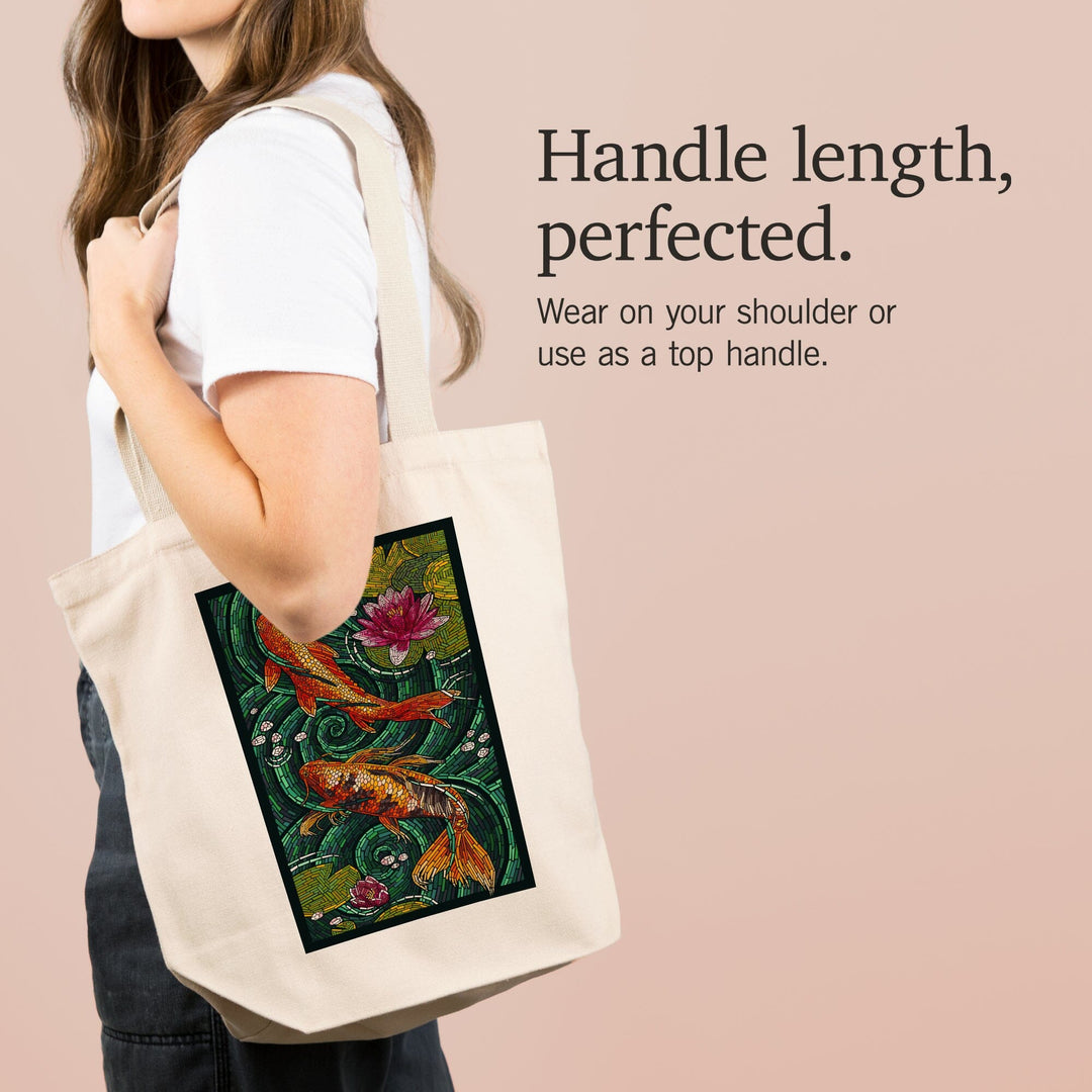 Koi, Paper Mosaic, Tote Bag Totes Lantern Press 