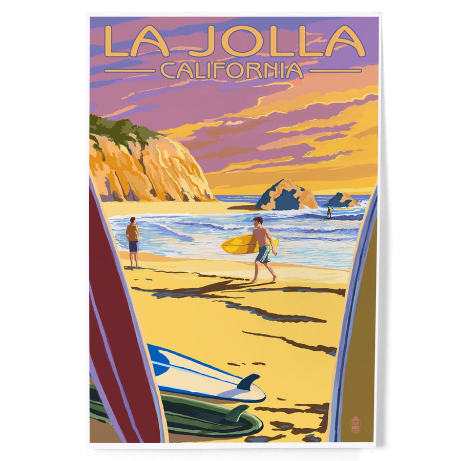 La Jolla, California, Beach and Surfers, Art & Giclee Prints Art Lantern Press 