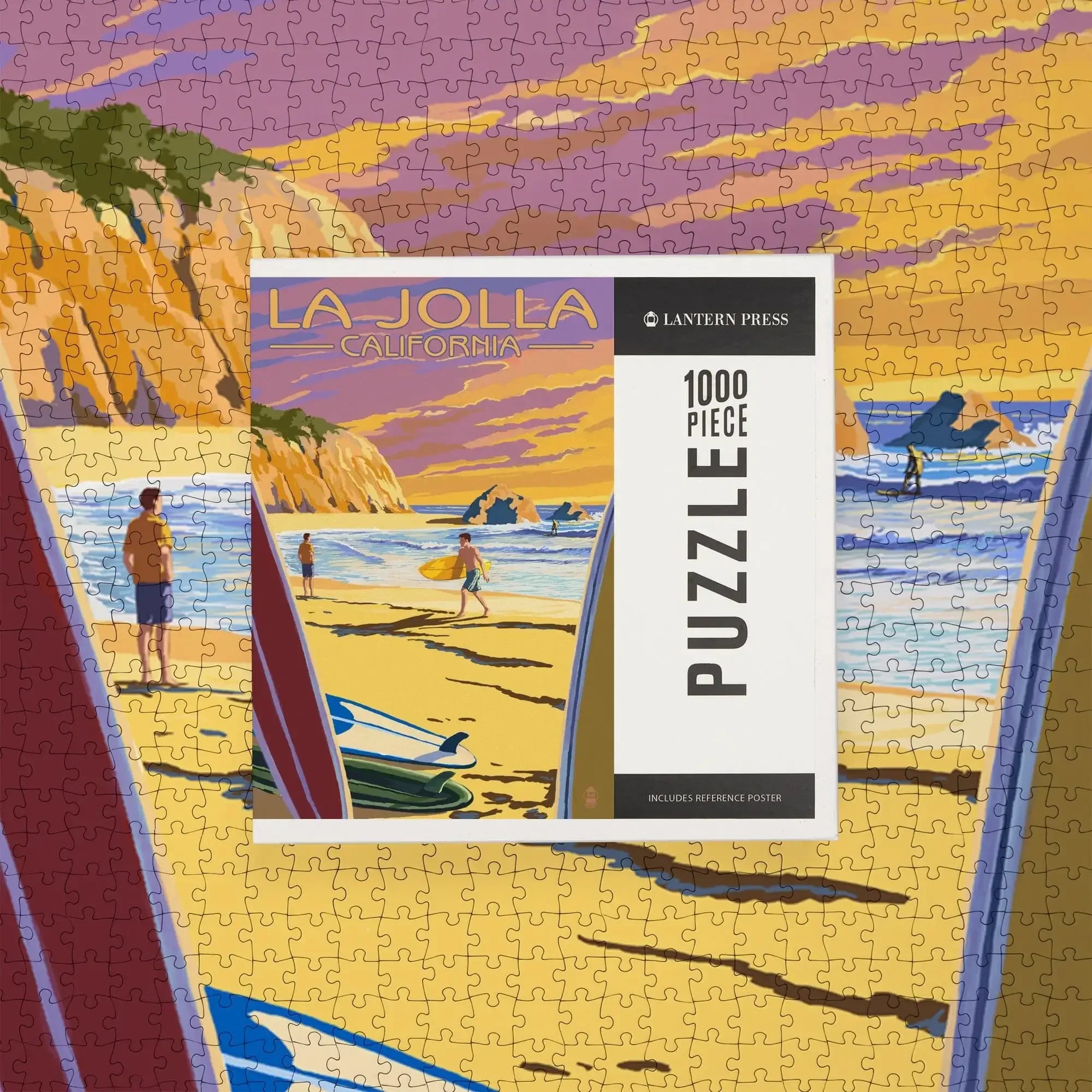 La Jolla, California, Beach and Surfers, 1000 piece jigsaw puzzle