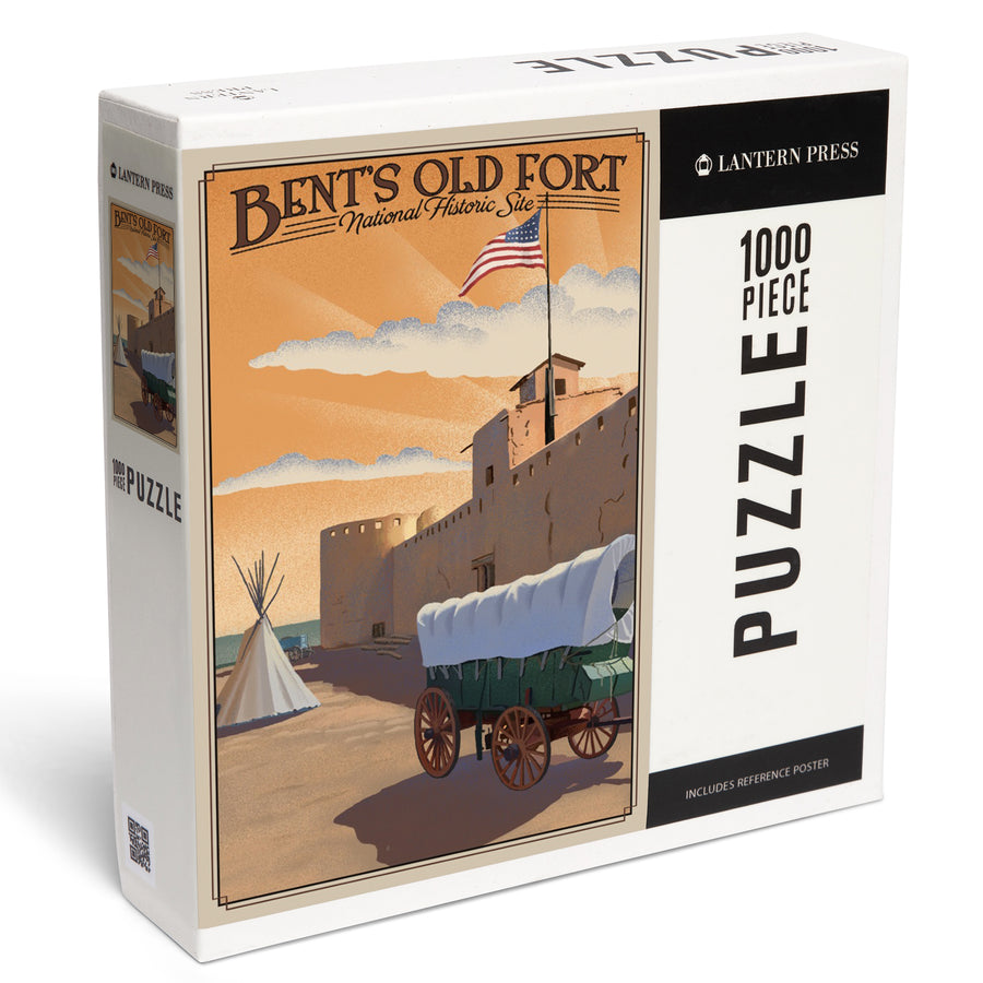 La Junta, Colorado, Bents Old Fort National Historic Site, Litho, Jigsaw Puzzle Puzzle Lantern Press 