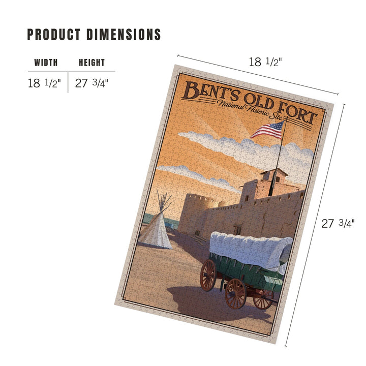 La Junta, Colorado, Bents Old Fort National Historic Site, Litho, Jigsaw Puzzle Puzzle Lantern Press 