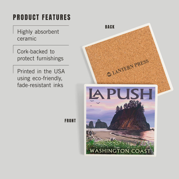 La Push, Washington, Coast, Coasters Coasters Lantern Press 