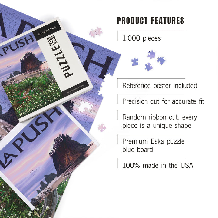 La Push, Washington, Coast, Jigsaw Puzzle Puzzle Lantern Press 