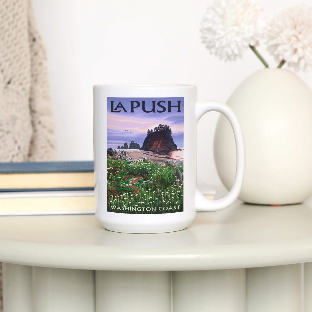 La Push, Washington, Coast, Lantern Press Artwork, Ceramic Mug Mugs Lantern Press 
