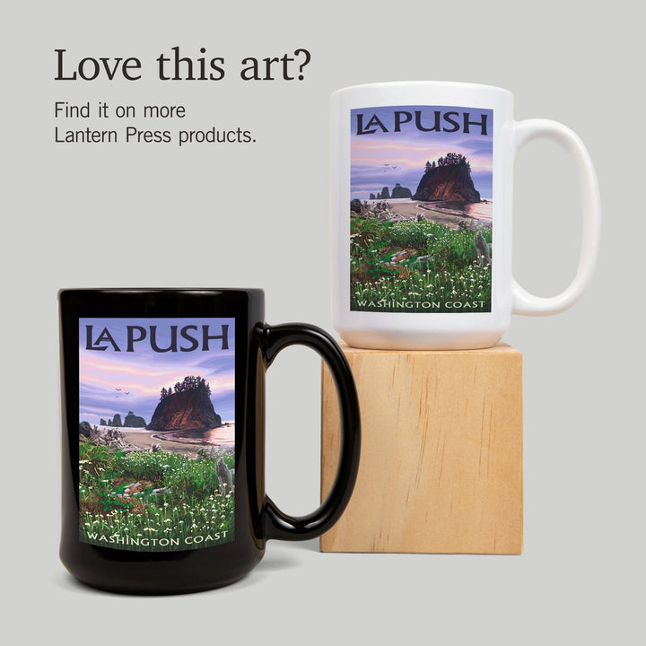 La Push, Washington, Coast, Lantern Press Artwork, Ceramic Mug Mugs Lantern Press 