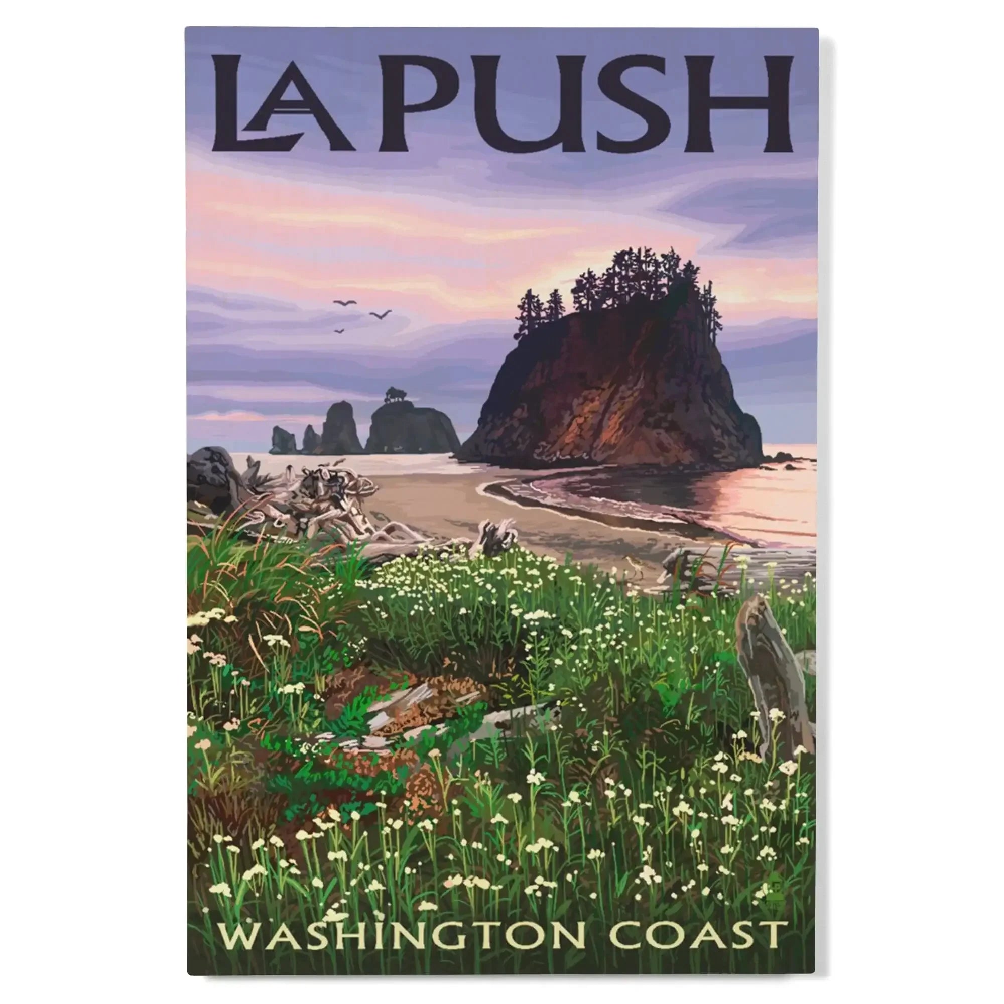 La Push, Washington, Coast, Lantern Press Artwork wood signs and