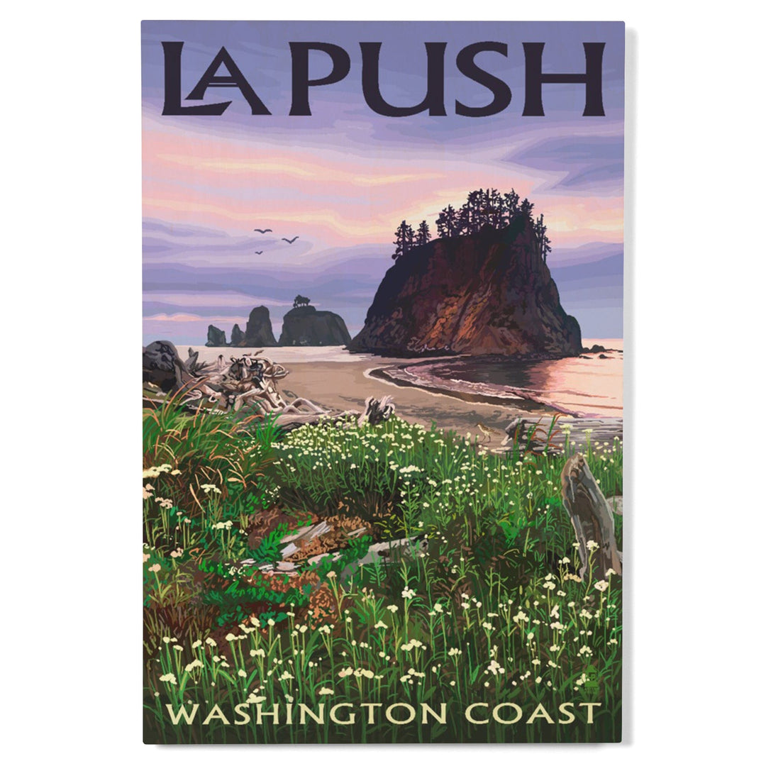 La Push, Washington, Coast, Lantern Press Artwork, Wood Signs and Postcards Wood Lantern Press 