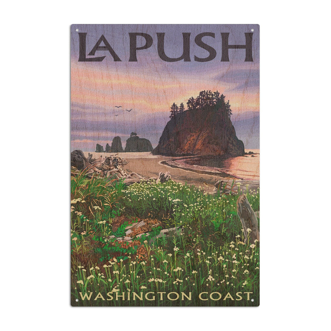 La Push, Washington, Coast, Lantern Press Artwork, Wood Signs and Postcards Wood Lantern Press 6x9 Wood Sign 