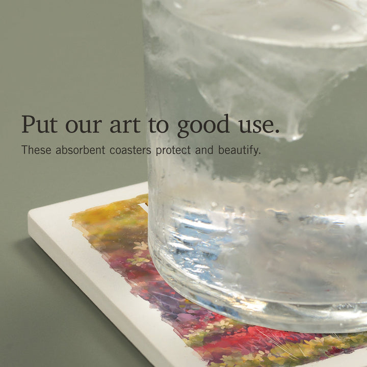 Labrador, Watercolor Study, Gray Wolf, Coasters Coasters Lantern Press 