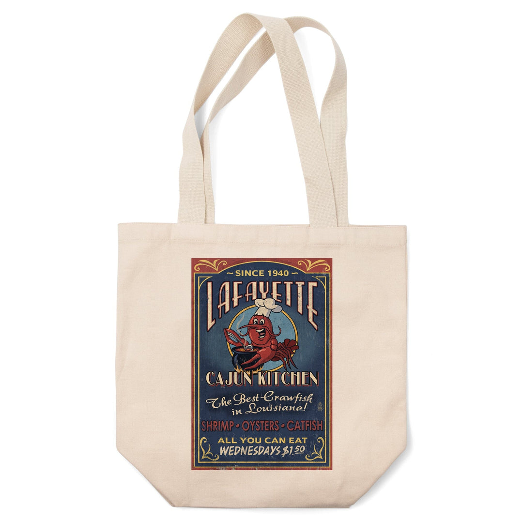 Lafayette, Louisiana, Cajun Kitchen Vintage Sign, Tote Bag Totes Lantern Press 