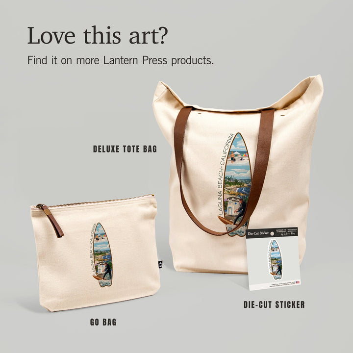Laguna Beach, California, Montage Scenes, Contour, Vinyl Sticker - Lantern Press