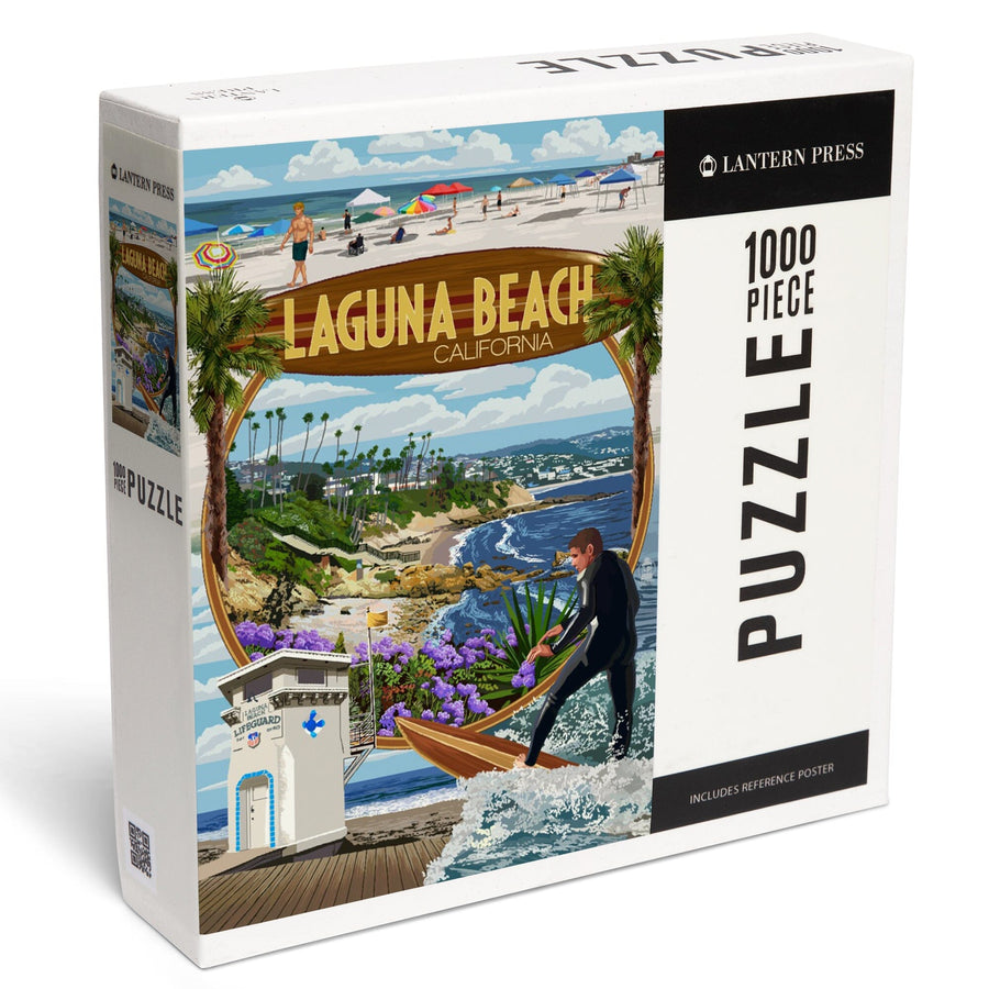 Laguna Beach, California, Montage Scenes, Jigsaw Puzzle Puzzle Lantern Press 