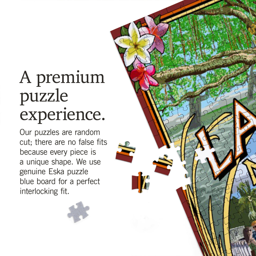 Lahaina, Maui, Hawaii, Town Scenes Montage, Jigsaw Puzzle Puzzle Lantern Press 